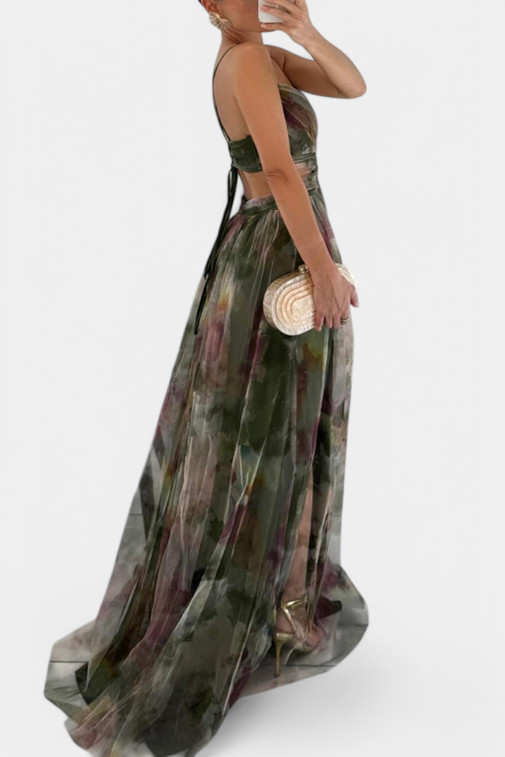 Ingrid | Vestido Maxi Floral con Escote en V