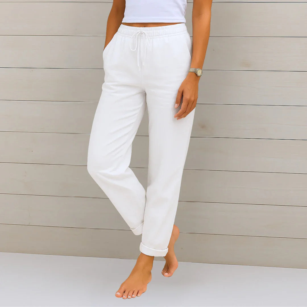 ELORA | PANTALONES DE LINO TRANSPIRABLE DE PRIMERA CALIDAD