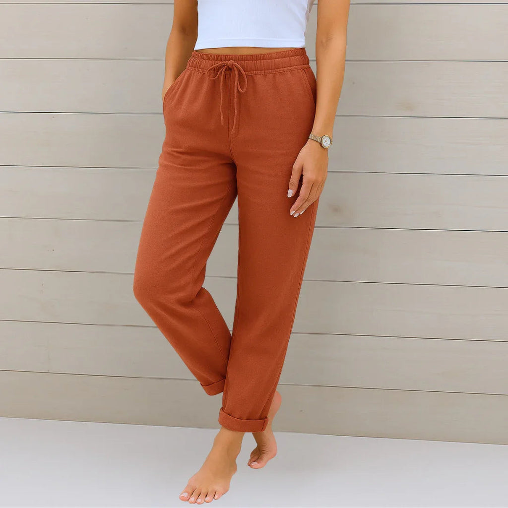 ELORA | PANTALONES DE LINO TRANSPIRABLE DE PRIMERA CALIDAD