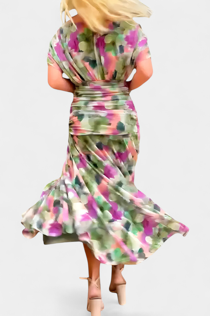 Florena | Vestido Maxi Floral con Escote en V