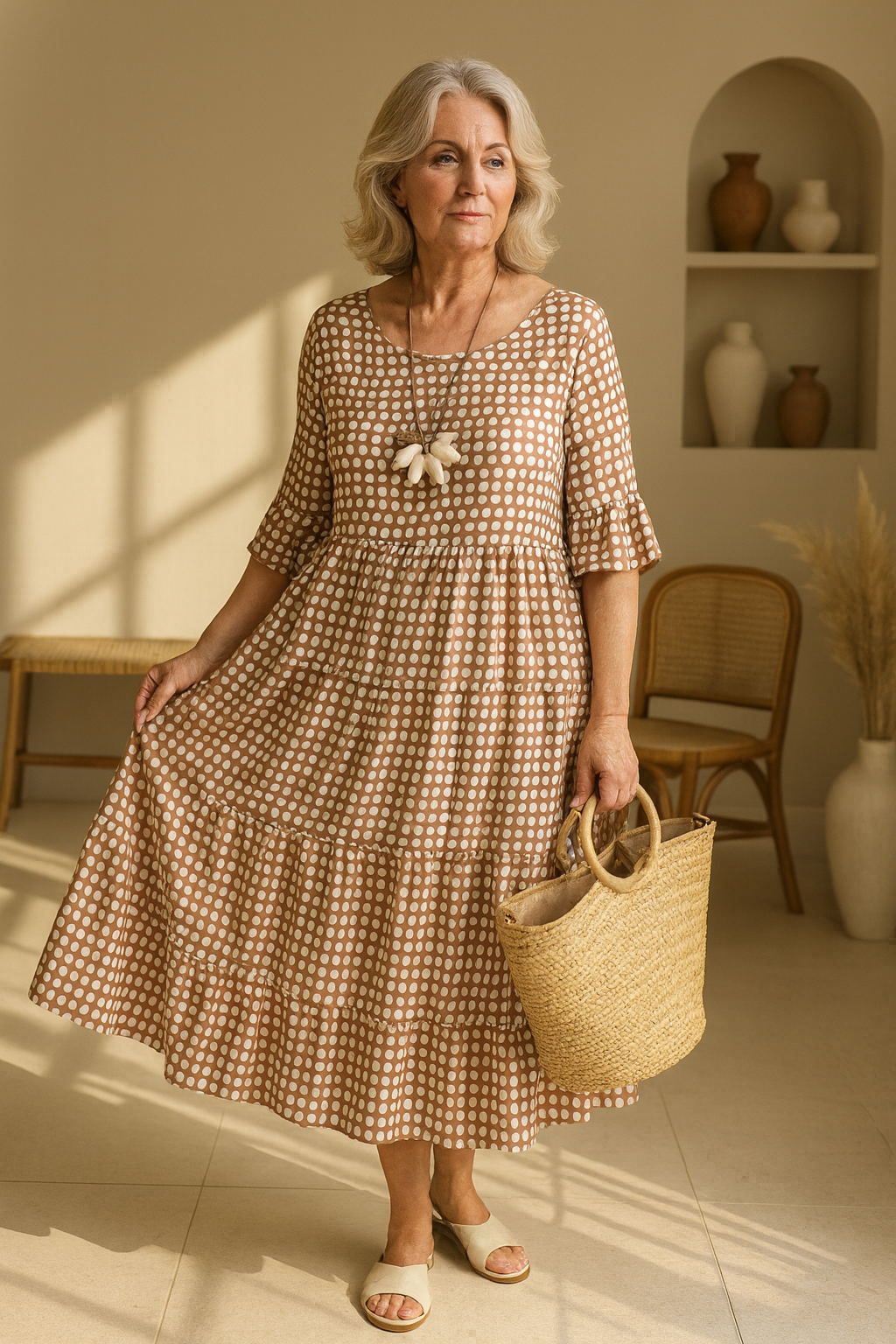 Iris | Vestido Midi de Manga Corta