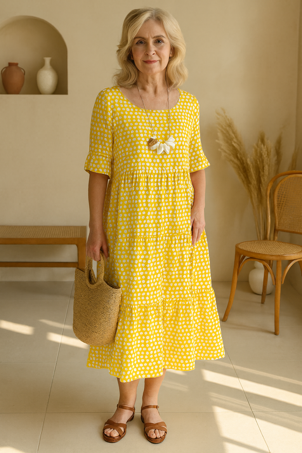 Iris | Vestido Midi de Manga Corta