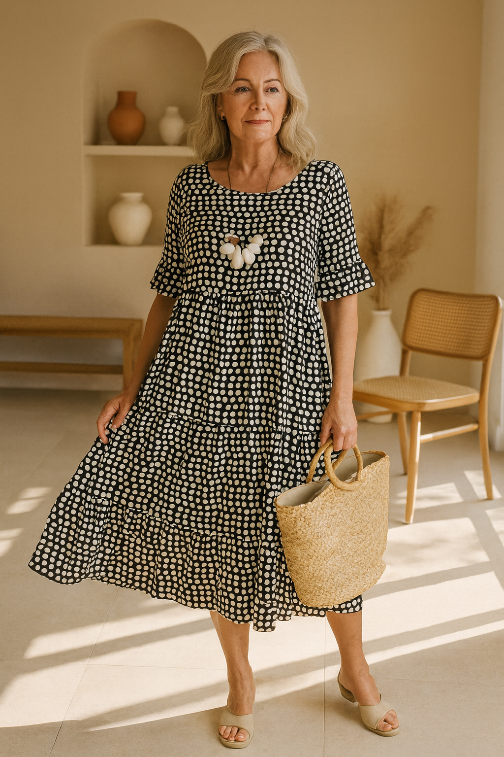 Iris | Vestido Midi de Manga Corta
