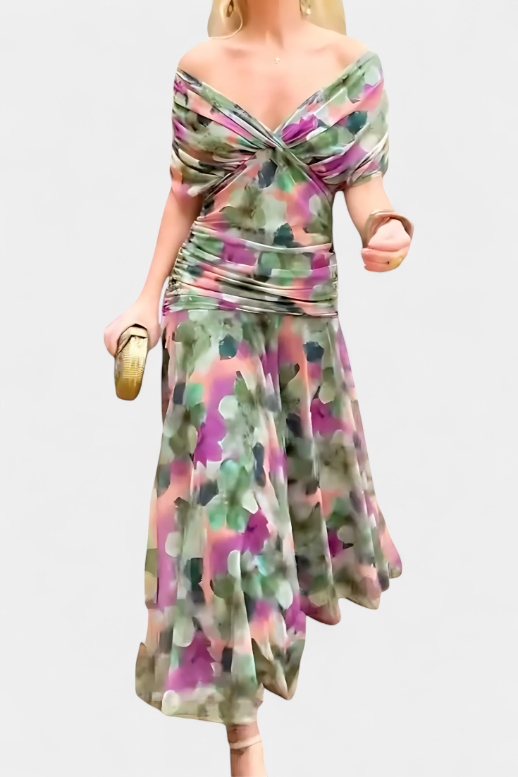 Florena | Vestido Maxi Floral con Escote en V