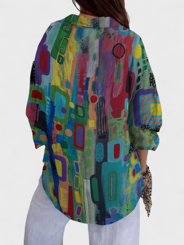 Rose | Blusa Elegante con Estampado Geométrico