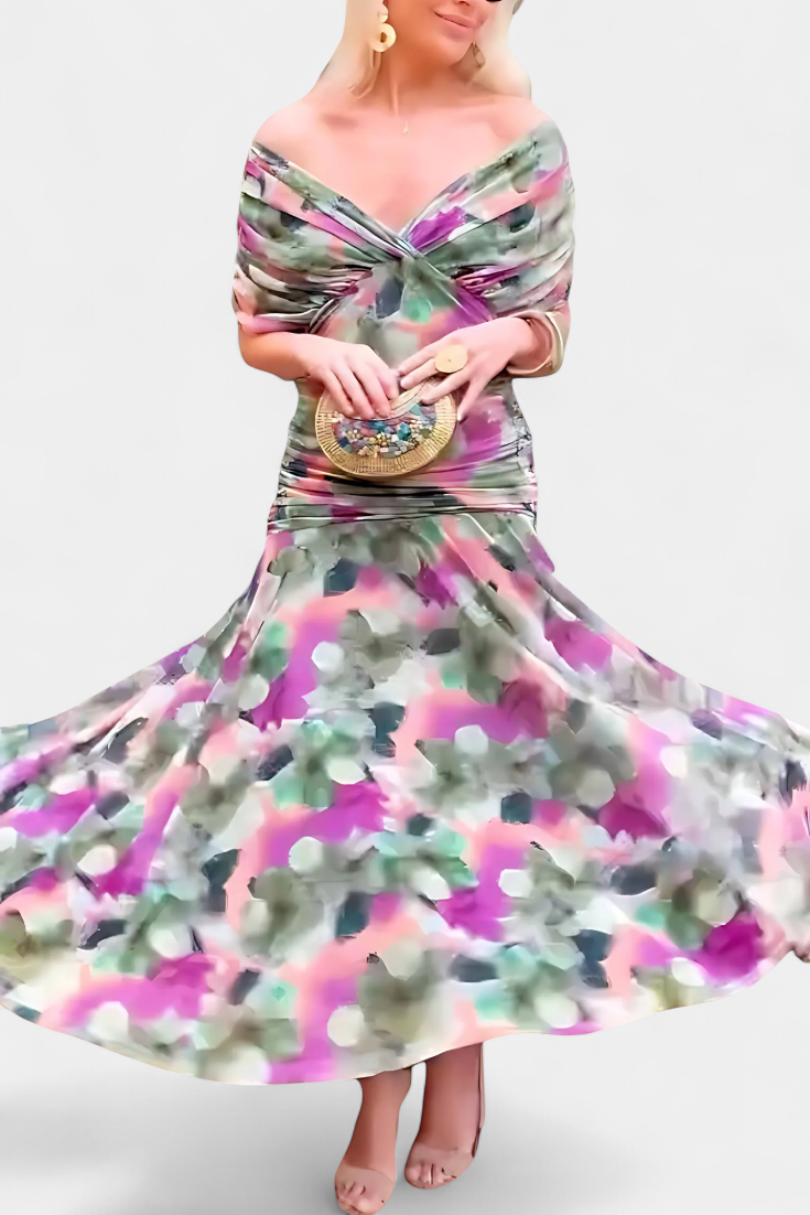 Florena | Vestido Maxi Floral con Escote en V