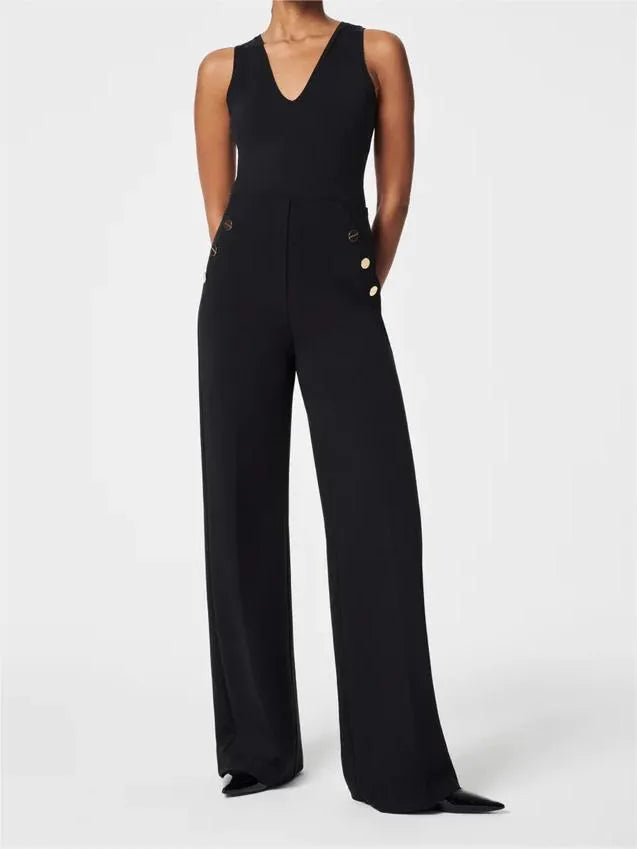 Pantalones de Pata Ancha con Control de Abdomen