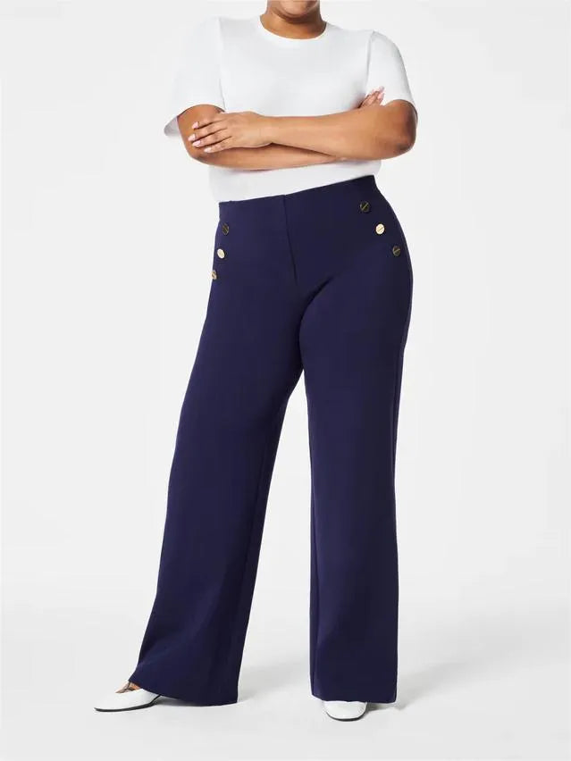Pantalones de Pata Ancha con Control de Abdomen
