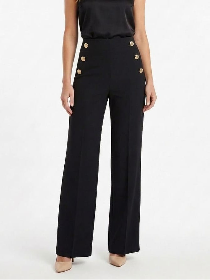 Pantalones de Pata Ancha con Control de Abdomen