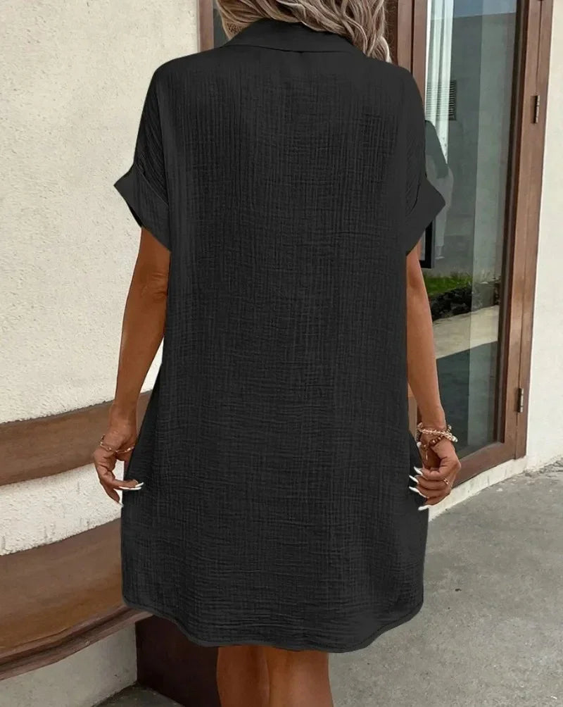 ELIRA | VESTIDO CAMISERO LIGERO Y NATURAL