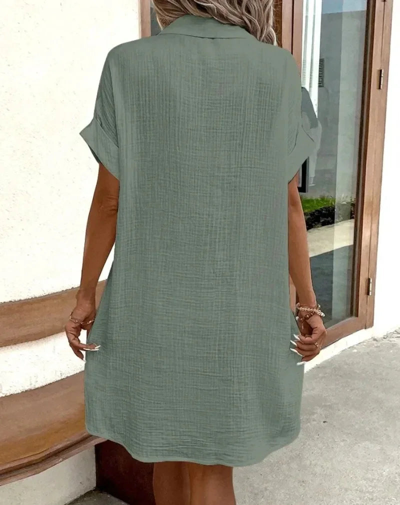 ELIRA | VESTIDO CAMISERO LIGERO Y NATURAL