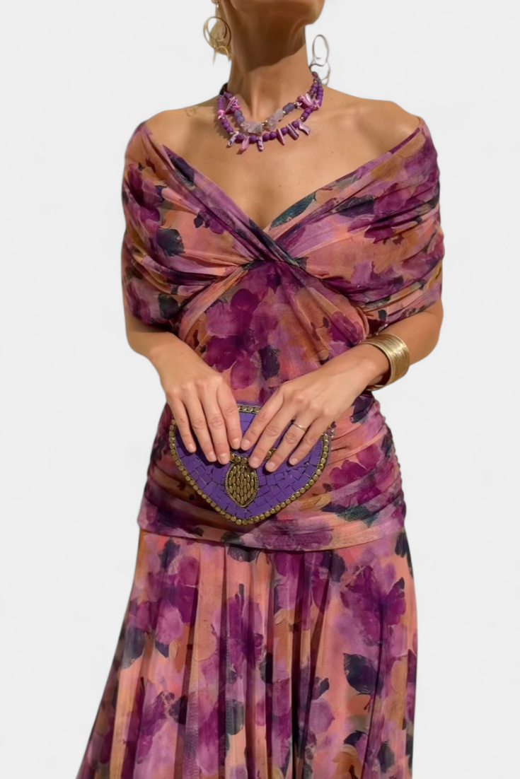 Florena | Vestido Maxi Floral con Escote en V