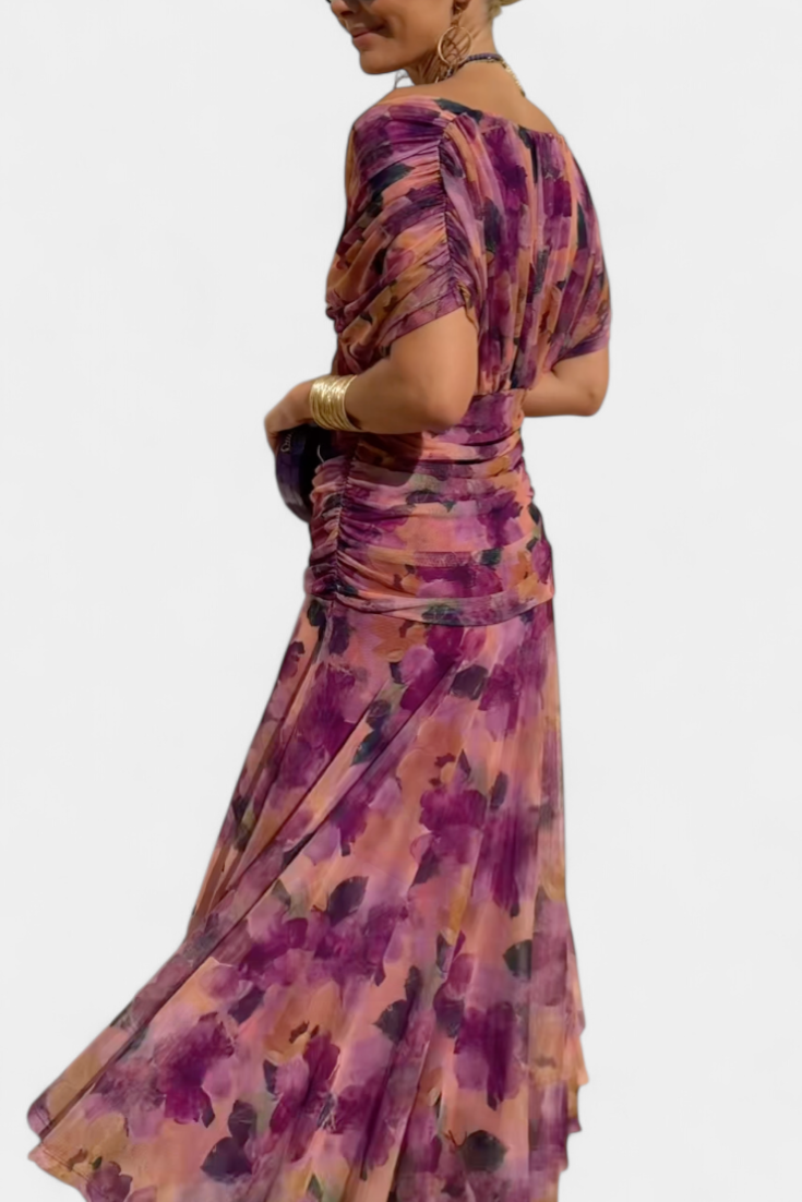 Florena | Vestido Maxi Floral con Escote en V