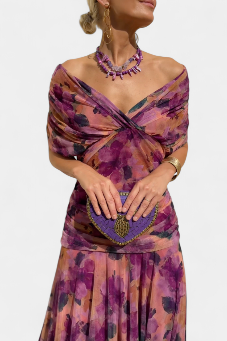 Florena | Vestido Maxi Floral con Escote en V
