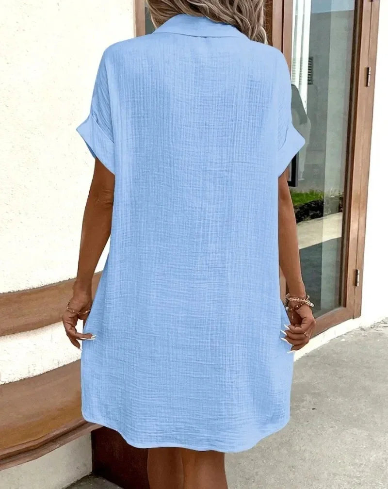 ELIRA | VESTIDO CAMISERO LIGERO Y NATURAL