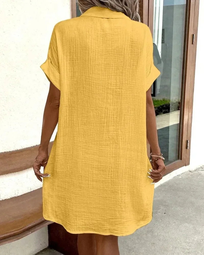 ELIRA | VESTIDO CAMISERO LIGERO Y NATURAL