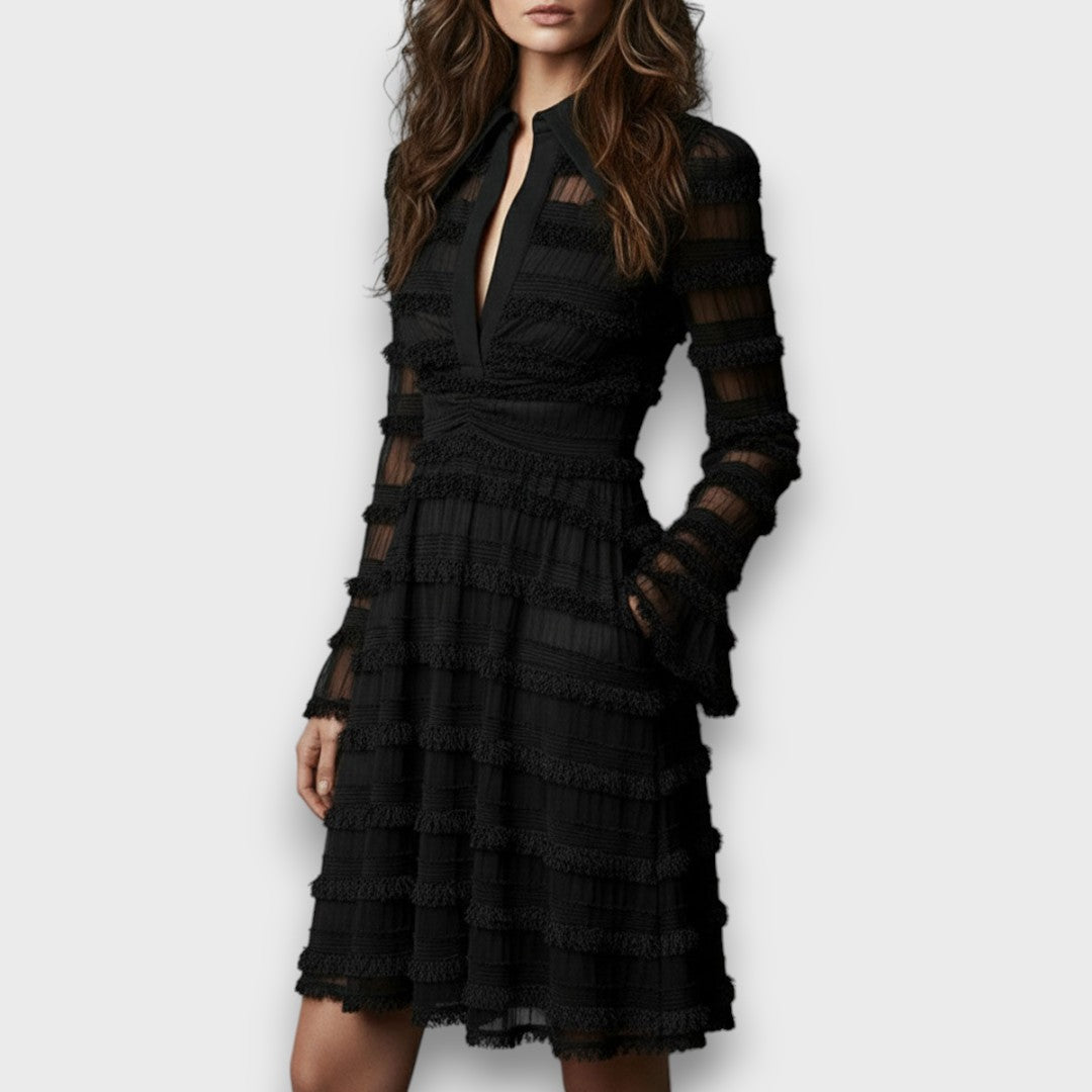 Vestido Midi con Flecos