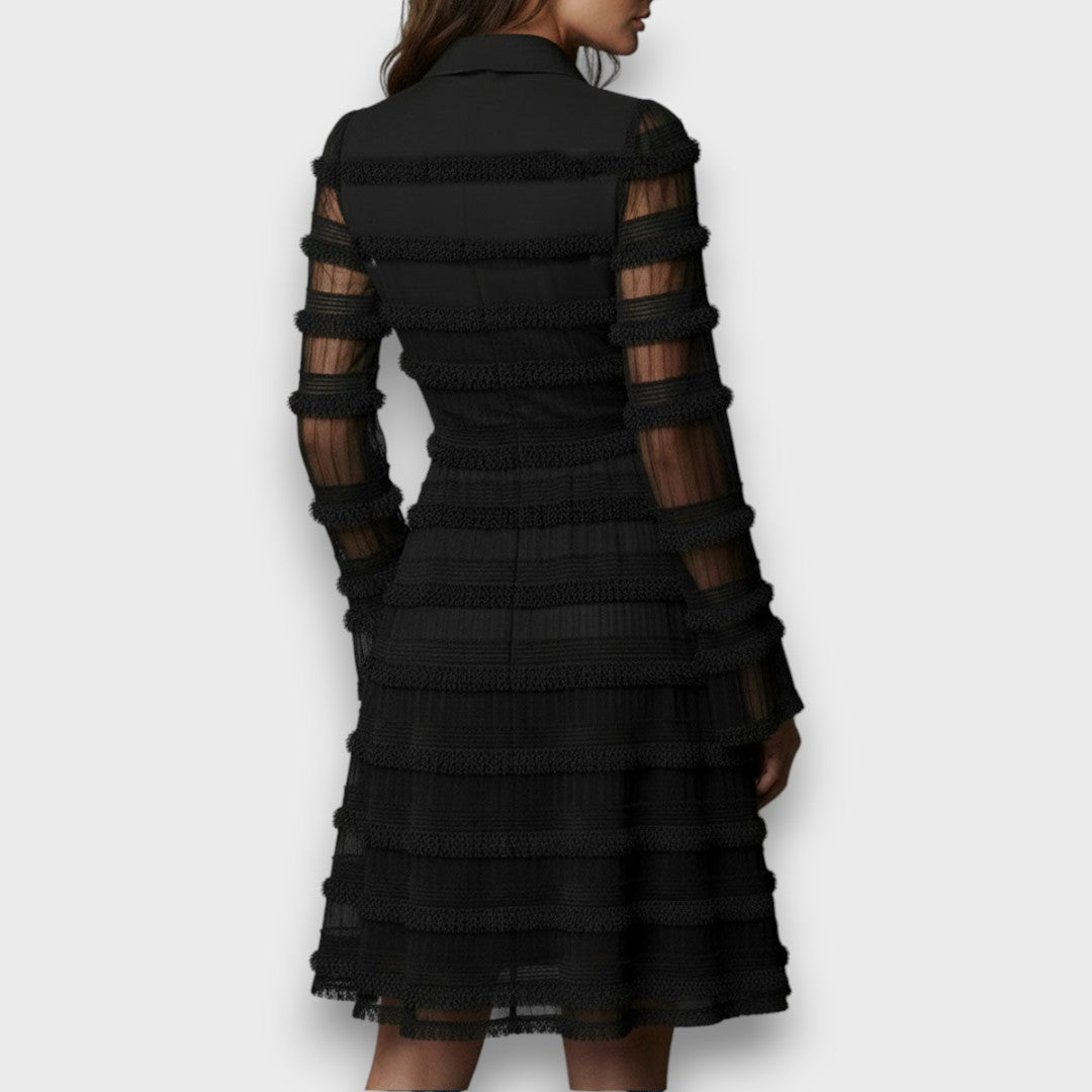 Vestido Midi con Flecos