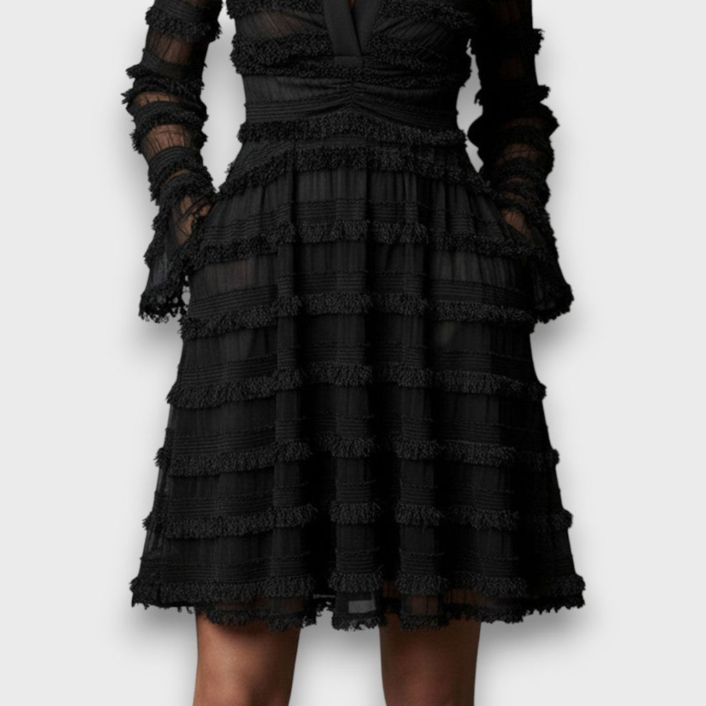 Vestido Midi con Flecos