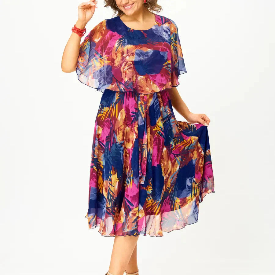 Barbara | Vestido Midi de Chifón Fluido