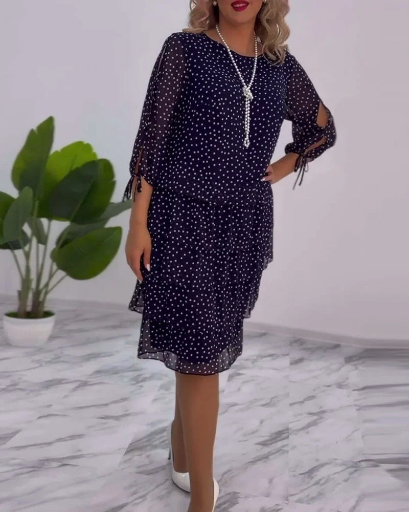 Vestido Midi de Lunares con Volantes