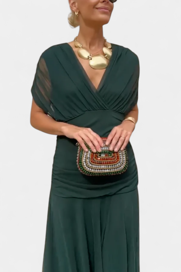 Florena | Vestido Maxi Floral con Escote en V