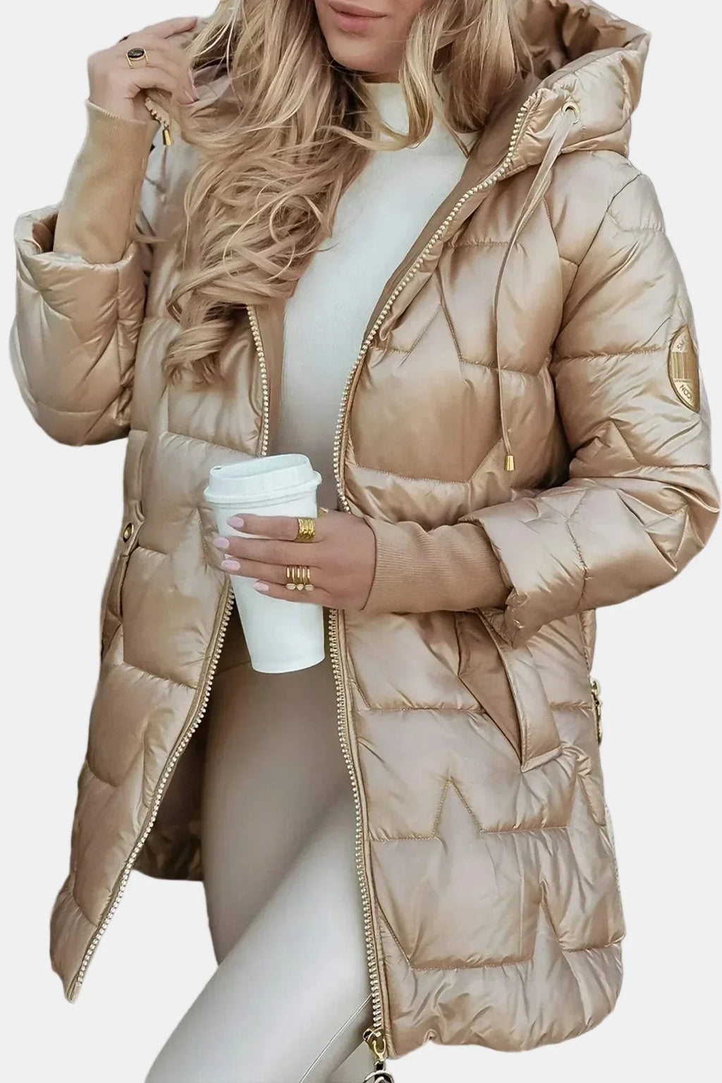 Nolwen - Abrigo Elegante de Invierno con Capucha y Acolchado