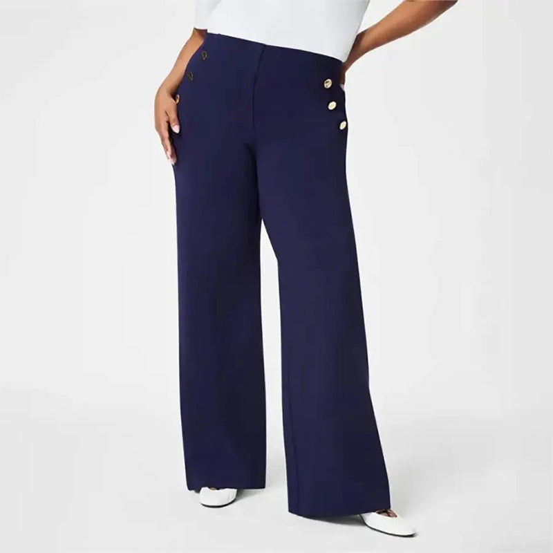 Pantalones de Pata Ancha con Control de Abdomen