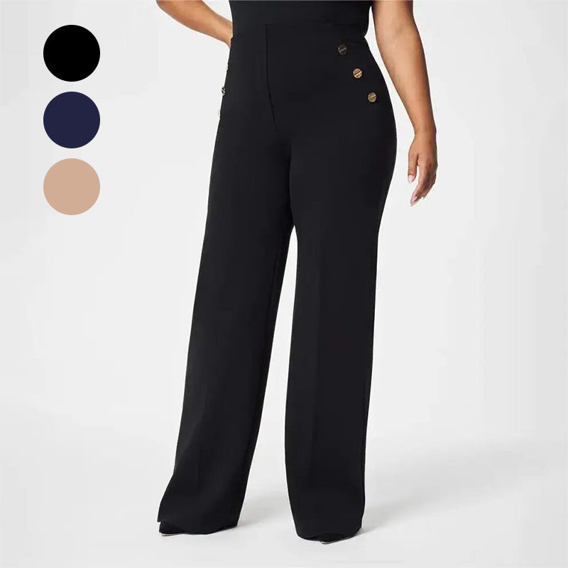 Pantalones de Pata Ancha con Control de Abdomen