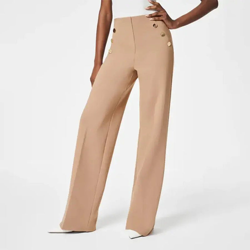 Pantalones de Pata Ancha con Control de Abdomen