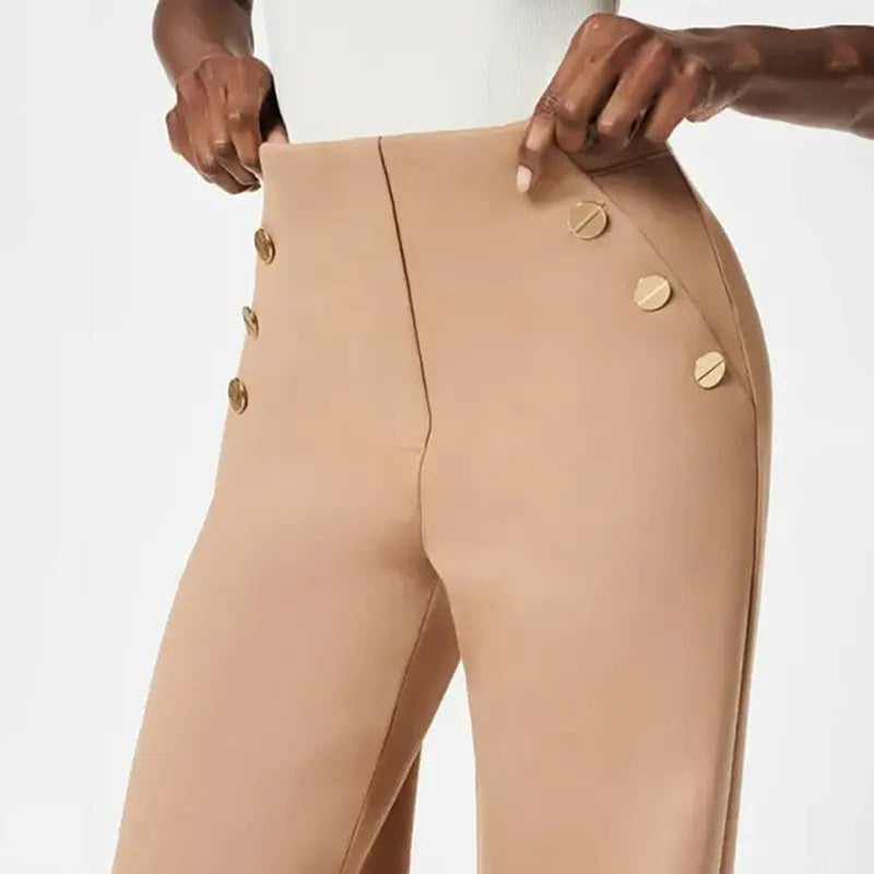 Pantalones de Pata Ancha con Control de Abdomen