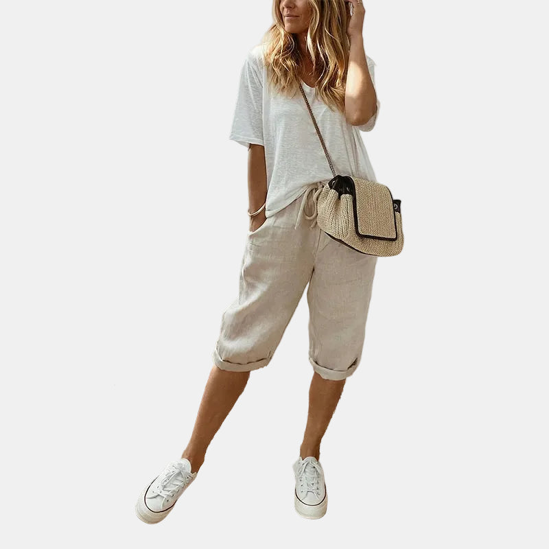 Carmen | Capris Casuales de Algodón y Lino